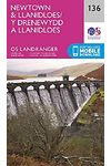 Os Landranger Map 136 Newtown & Llanidloes / y Drenewydd a Llanidloes